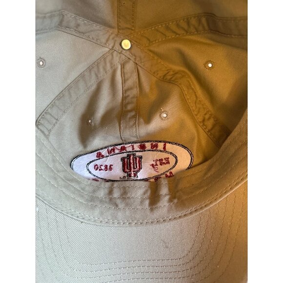 Indiana Hoosiers Khaki Baseball Cap One Size Fits All 100% Cotton - Picture 6 of 6